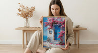 Crete Bougainvillea Wall Art, Greek Island Spring Poster - Above Bed Art