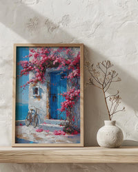 Crete Bougainvillea Wall Art, Greek Island Spring Poster - Above Bed Art