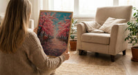 Bonn Cherry Blossom Wall Decor, Pink Floral Tunnel Print - Living Room Decor