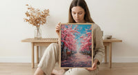 Bonn Cherry Blossom Wall Decor, Pink Floral Tunnel Print - Living Room Decor
