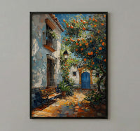 Seville Courtyard Spring Poster, Orange Tree Wall Decor - Entryway Decor
