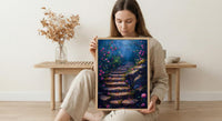 Sintra Palace Garden Wall Art, Pink Camellia Floral Print - Above Bed Art