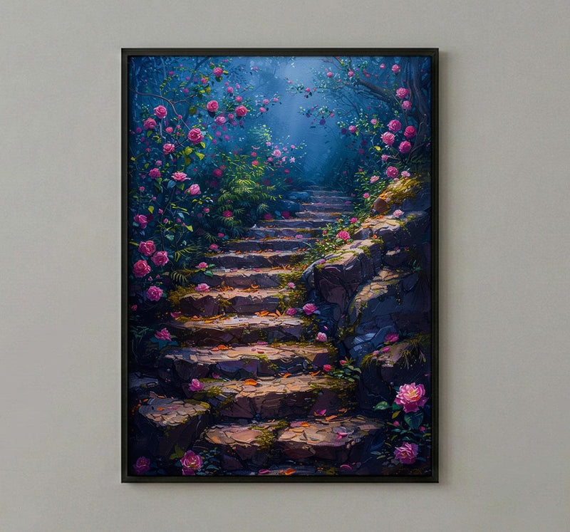 Sintra Palace Garden Wall Art, Pink Camellia Floral Print - Above Bed Art