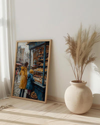 Bruges Bakery Art Print, Mother Child Poster - Mother's Day Gift
