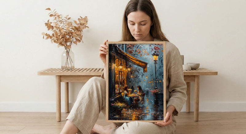 Paris Crepe Stand Poster, Mother Daughter Art - Mother's Day Gift
