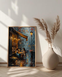 Paris Crepe Stand Poster, Mother Daughter Art - Mother's Day Gift