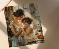 Nostalgic Cafe Art Print, Mother Son Poster - Mother's Day Gift