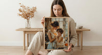 Nostalgic Cafe Art Print, Mother Son Poster - Mother's Day Gift