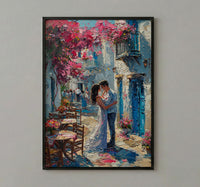 Greek Island Wedding Art, Santorini Decor - Anniversary Gift