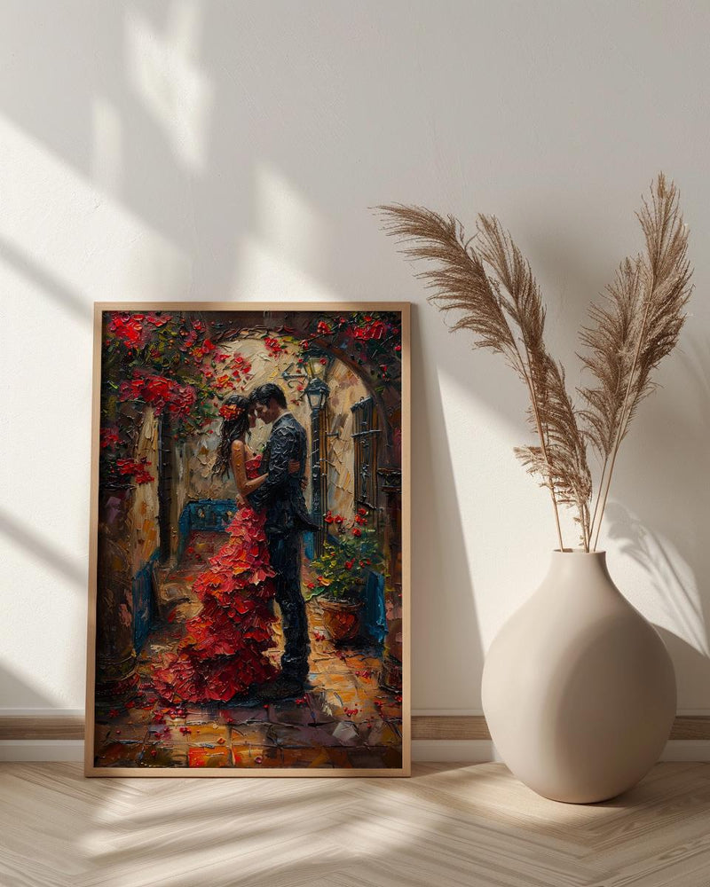 Spanish Courtyard Poster, Andalusian Wedding Art - Newlywed Gift