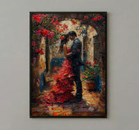 Spanish Courtyard Poster, Andalusian Wedding Art - Newlywed Gift