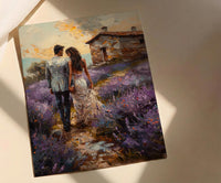 Provence Lavender Field Art, French Honeymoon - Anniversary Gift