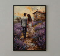 Provence Lavender Field Art, French Honeymoon - Anniversary Gift