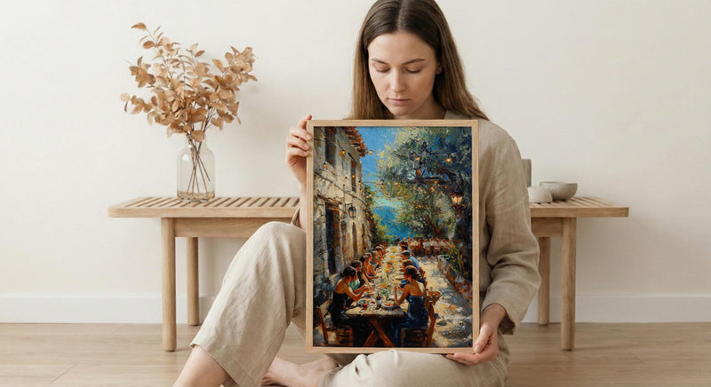 Tuscany Wedding Feast Art, Rustic Italian Decor - European Wedding Gift