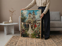 English Garden Wedding Art, British Manor Decor - Newlywed Gift