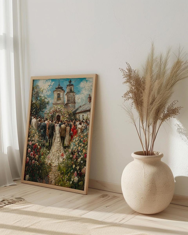 English Garden Wedding Art, British Manor Decor - Newlywed Gift