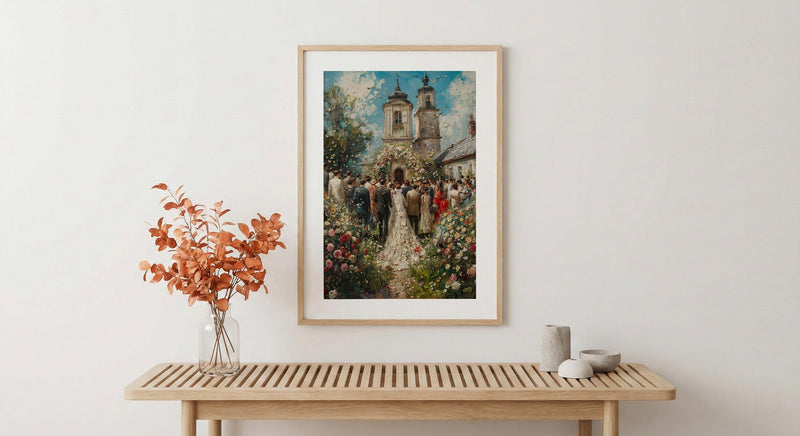 English Garden Wedding Art, British Manor Decor - Newlywed Gift