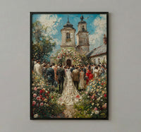 English Garden Wedding Art, British Manor Decor - Newlywed Gift