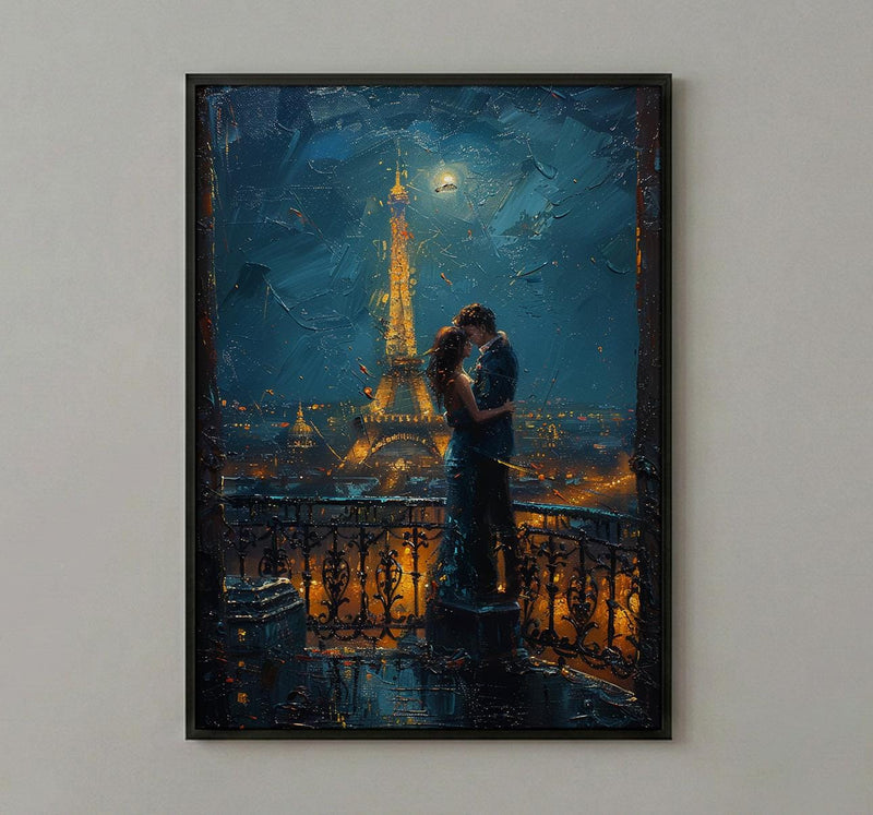 Paris Elopement Art, Eiffel Tower Decor - Romantic City Print