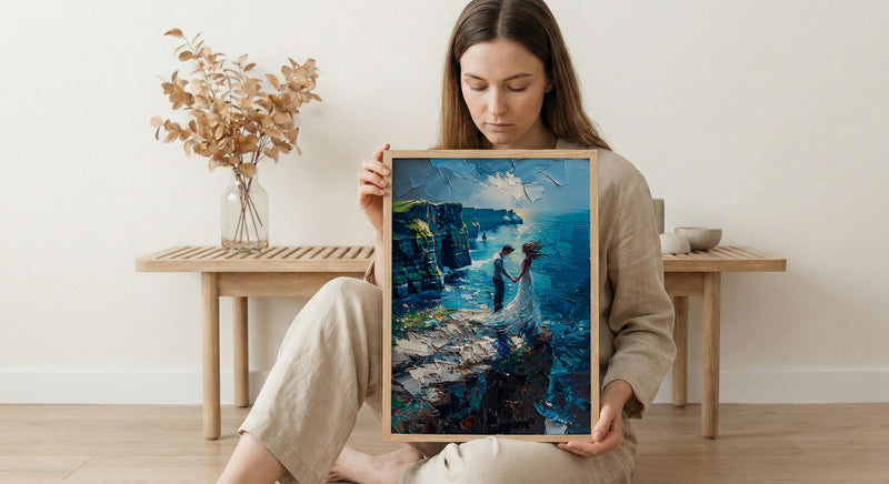 Cliffs of Moher Art, Irish Wedding Poster - Moody Decor Gift