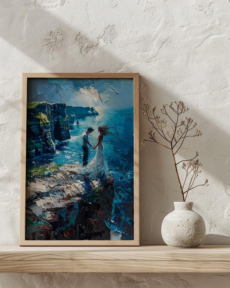 Cliffs of Moher Art, Irish Wedding Poster - Moody Decor Gift