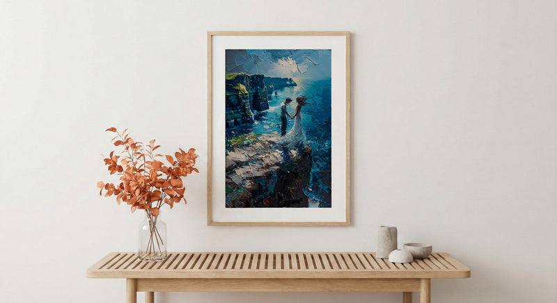 Cliffs of Moher Art, Irish Wedding Poster - Moody Decor Gift