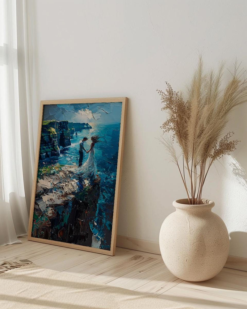 Cliffs of Moher Art, Irish Wedding Poster - Moody Decor Gift