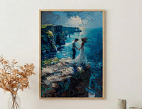 Cliffs of Moher Art, Irish Wedding Poster - Moody Decor Gift