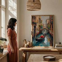 Venice Gondola Print, Italian Honeymoon Art - Newlywed Gift