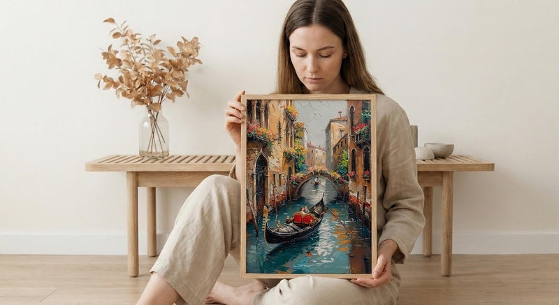 Venice Gondola Print, Italian Honeymoon Art - Newlywed Gift