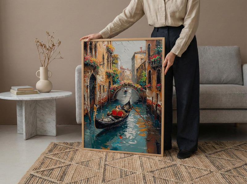 Venice Gondola Print, Italian Honeymoon Art - Newlywed Gift
