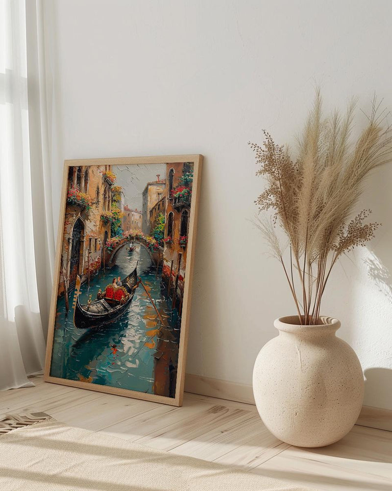 Venice Gondola Print, Italian Honeymoon Art - Newlywed Gift