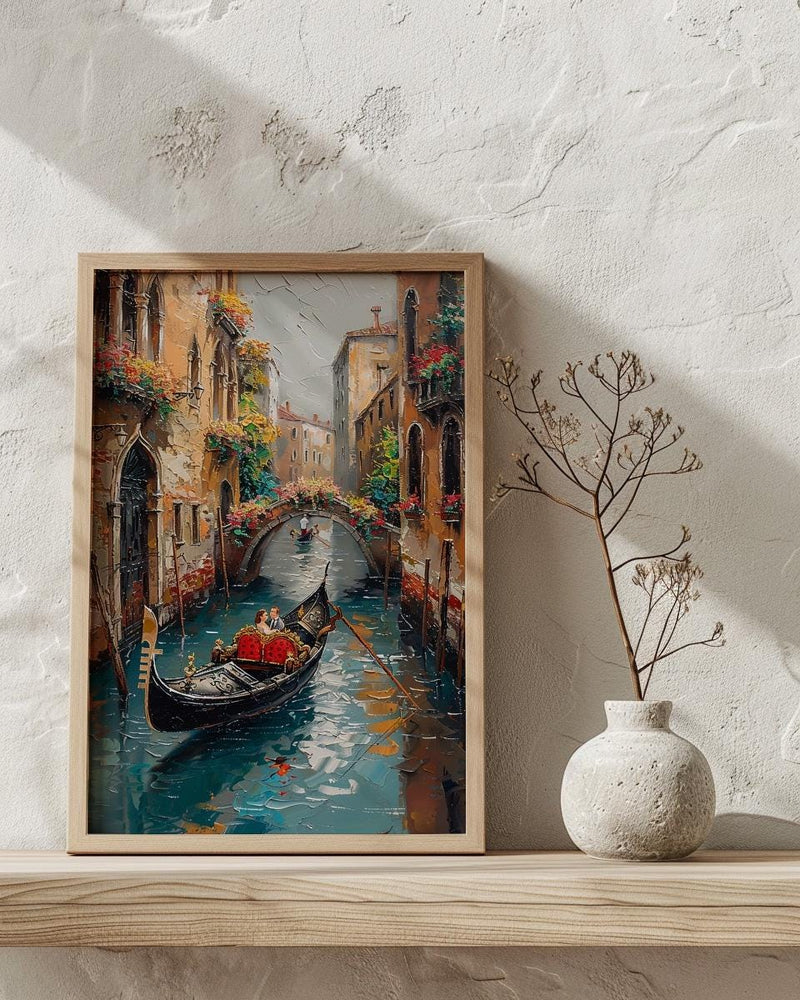 Venice Gondola Print, Italian Honeymoon Art - Newlywed Gift