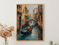 Venice Gondola Print, Italian Honeymoon Art - Newlywed Gift