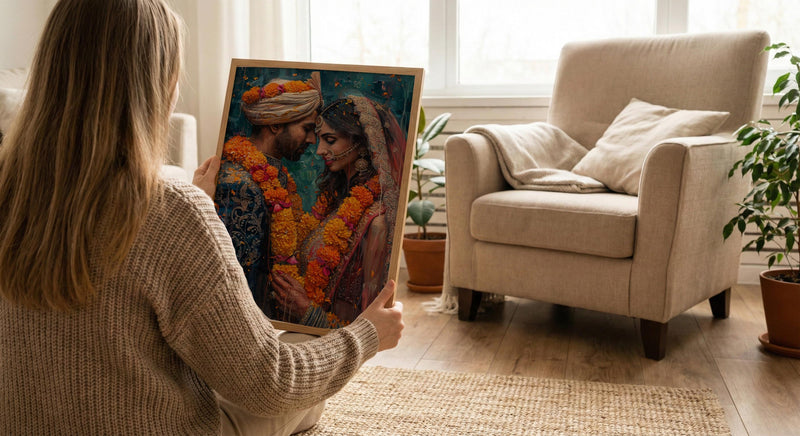 Indian Wedding Art Print, Varmala Ceremony Decor - Desi Wedding Gift