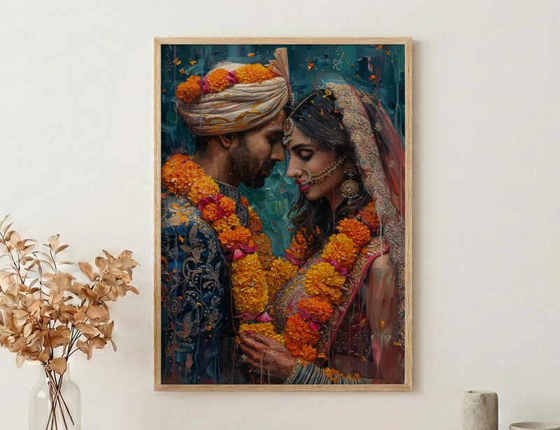 Indian Wedding Art Print, Varmala Ceremony Decor - Desi Wedding Gift
