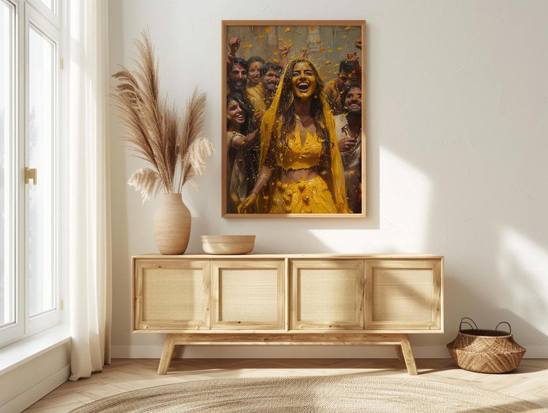 Haldi Ceremony Poster, Yellow Indian Decor - Hindu Wedding Gift