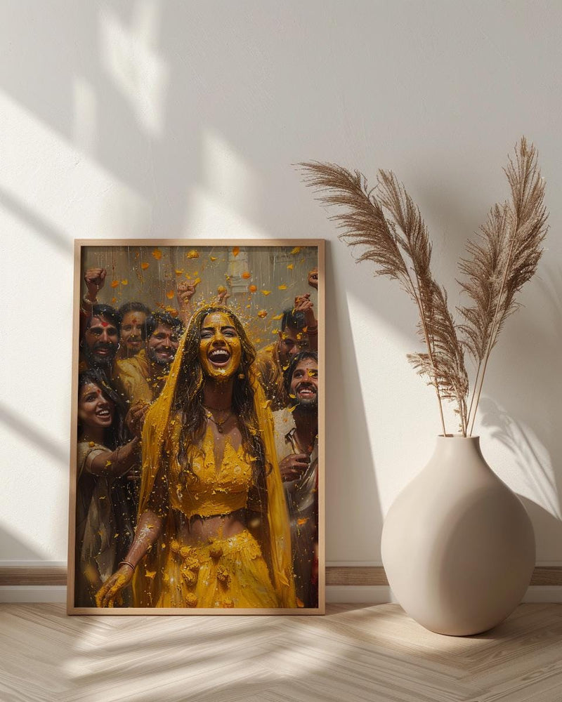 Haldi Ceremony Poster, Yellow Indian Decor - Hindu Wedding Gift