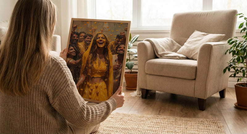 Haldi Ceremony Poster, Yellow Indian Decor - Hindu Wedding Gift