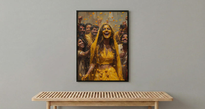Haldi Ceremony Poster, Yellow Indian Decor - Hindu Wedding Gift