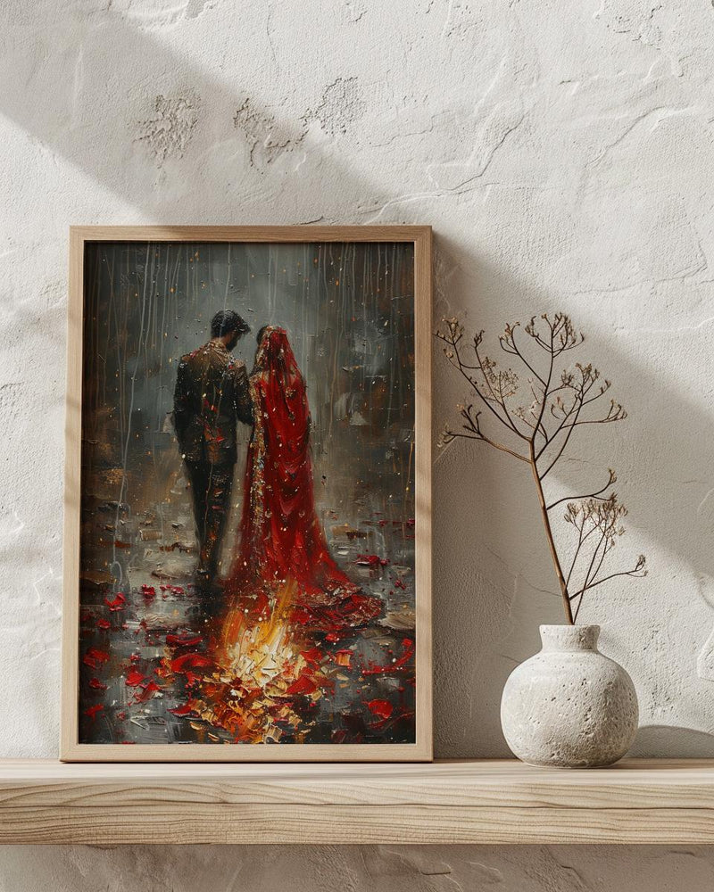 Saat Phere Print, Hindu Wedding Ceremony Art - Spiritual Wall Art