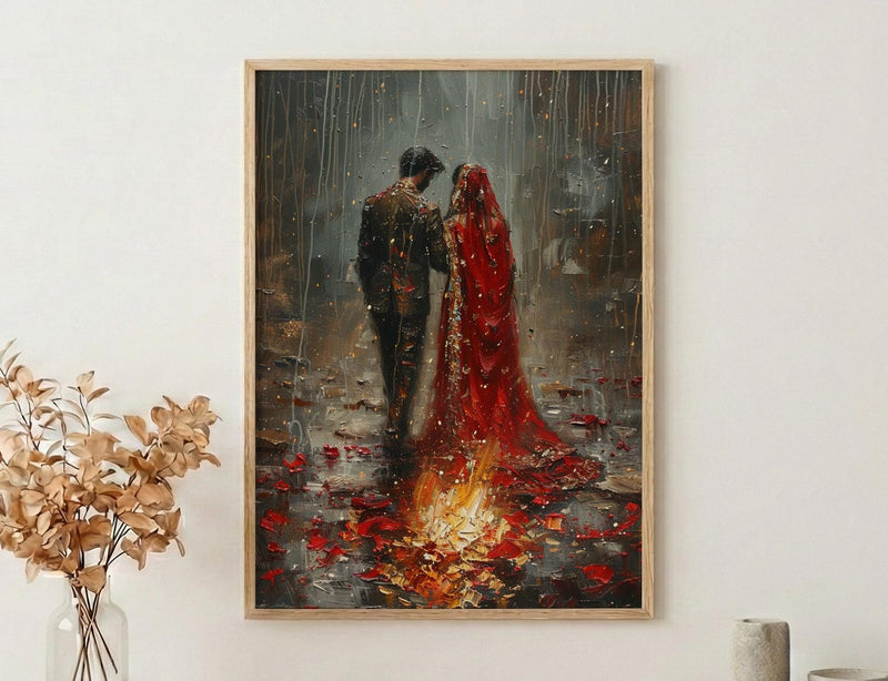 Saat Phere Print, Hindu Wedding Ceremony Art - Spiritual Wall Art