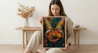 Mehndi Hand Wall Art, Indian Bride Decor - Anniversary Gift
