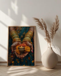 Mehndi Hand Wall Art, Indian Bride Decor - Anniversary Gift