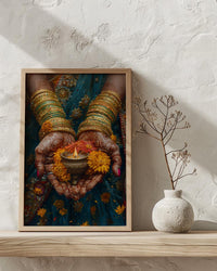 Mehndi Hand Wall Art, Indian Bride Decor - Anniversary Gift
