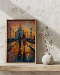 Taj Mahal Poster, Indian Honeymoon Art Print - Anniversary Gift