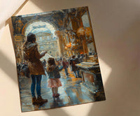 Louvre Museum Art Print, Mother Daughter Decor - Mother's Day Gift
