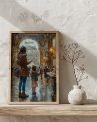 Louvre Museum Art Print, Mother Daughter Decor - Mother's Day Gift