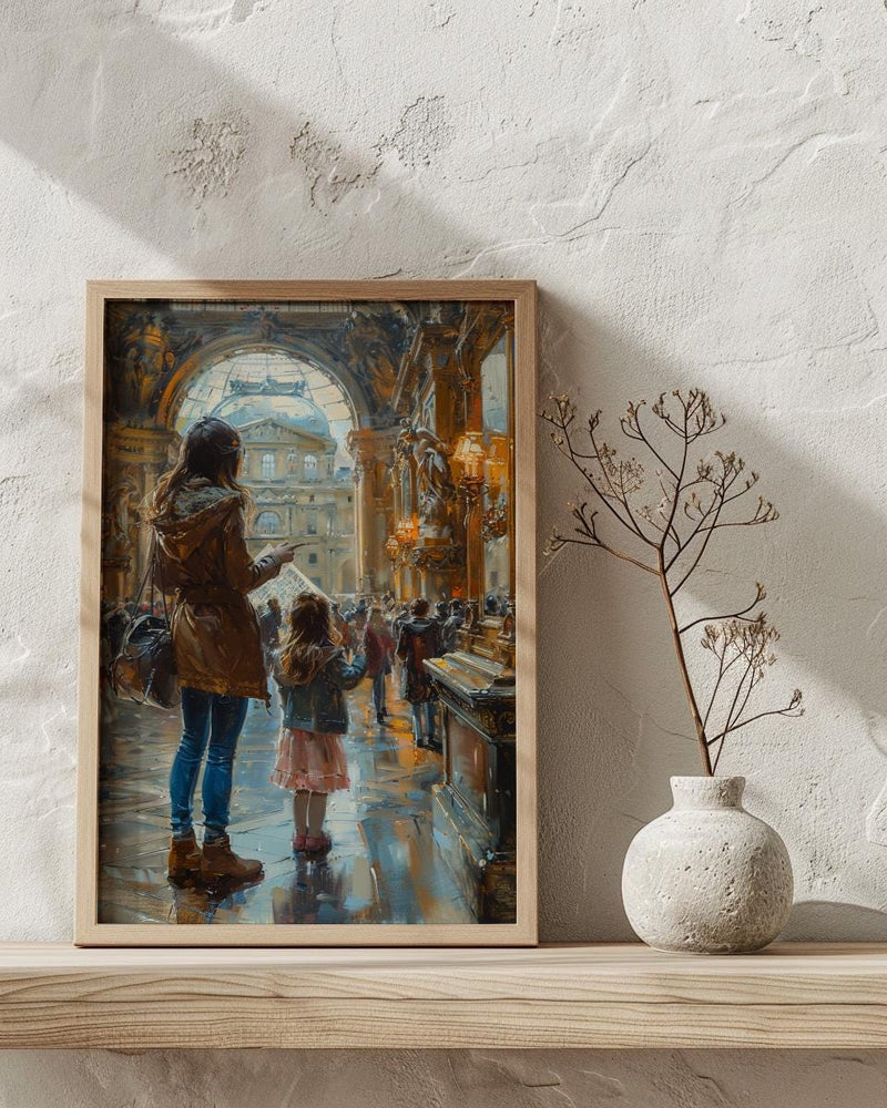 Louvre Museum Art Print, Mother Daughter Decor - Mother's Day Gift