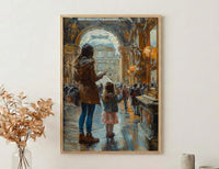 Louvre Museum Art Print, Mother Daughter Decor - Mother's Day Gift
